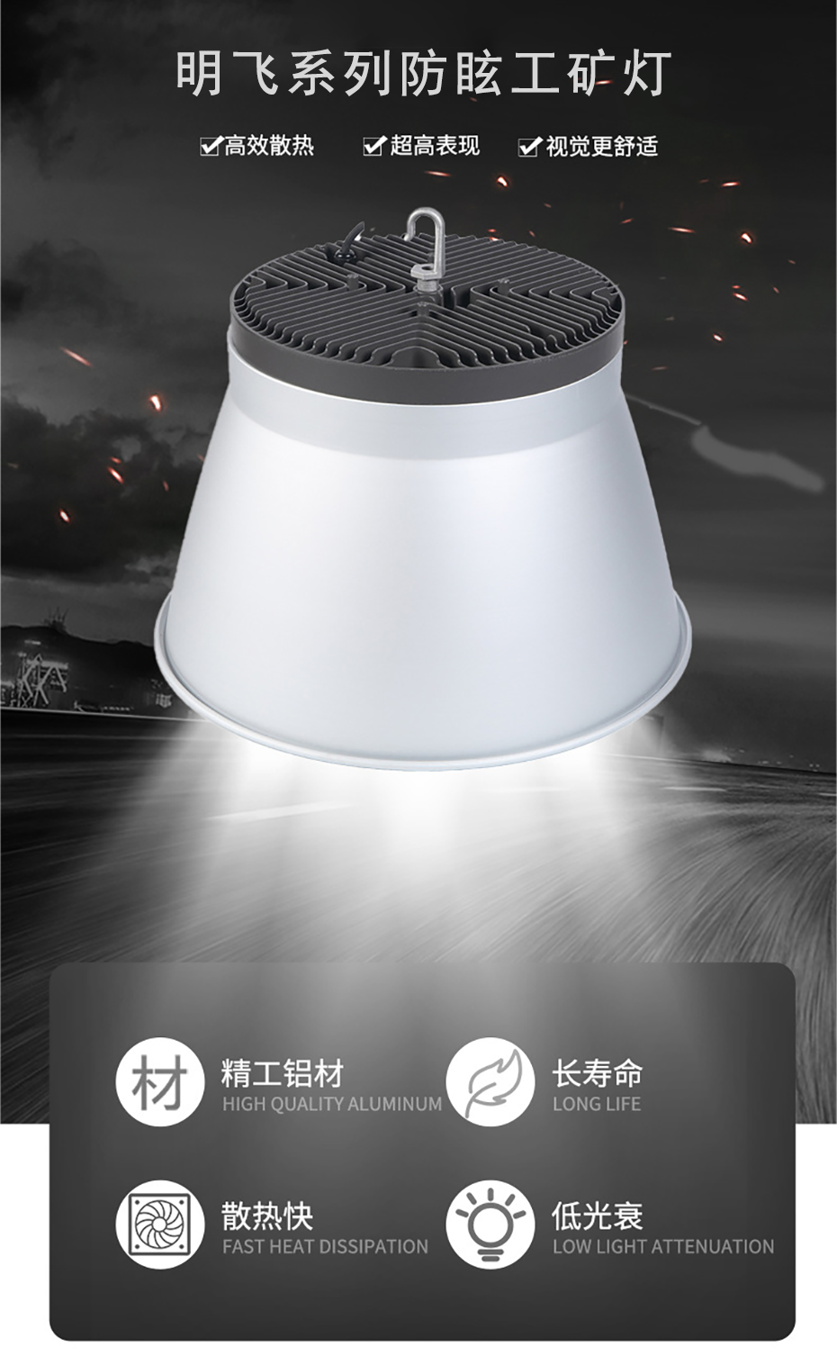 明飞系列防眩工矿灯