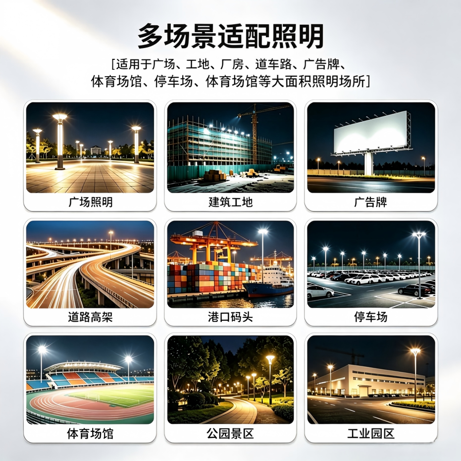 明成投光灯厂区、球场、广告牌亮化场景图