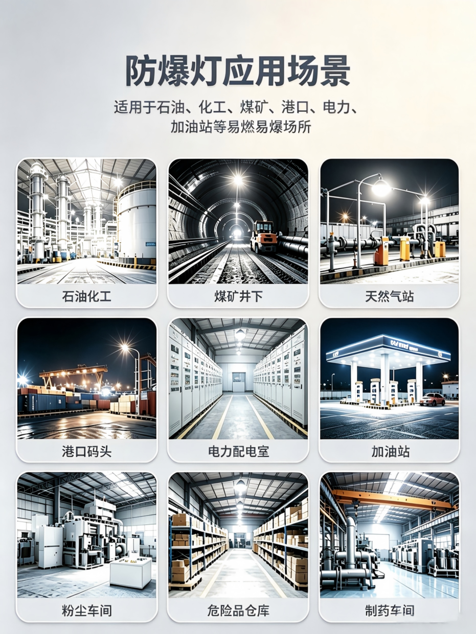 BAD8583用于泵房、危化仓库、化工车间防爆照明场景