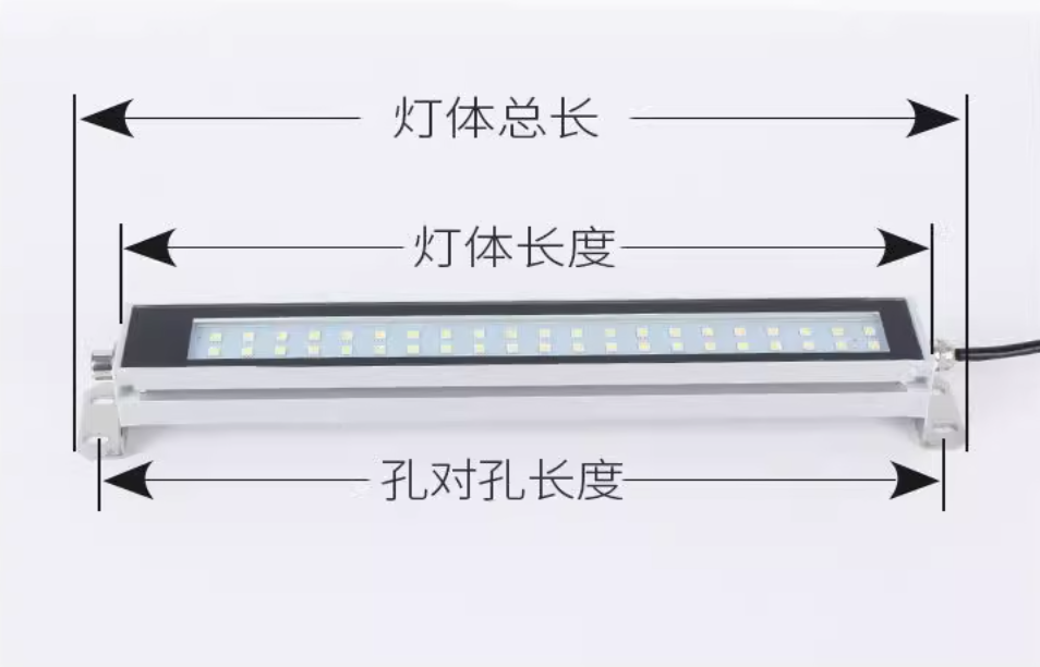 三防机床工作灯外形尺寸图纸 MSD-SF-JCA机床灯尺寸规格示意图