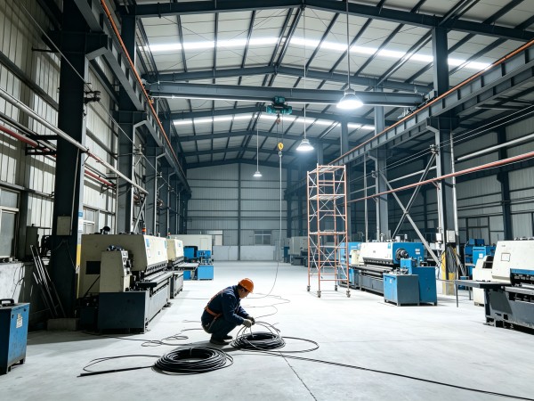 厂房工矿灯节能改造 UFO工矿灯替换施工现场